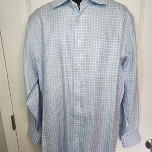 Classic Light Blue Checkered Dress Shirt